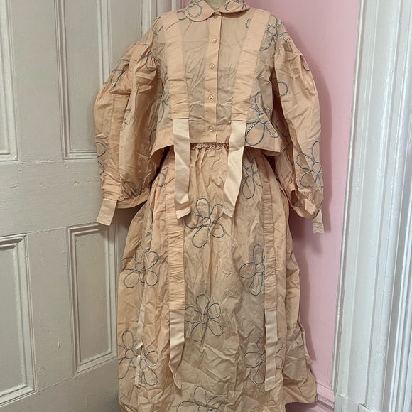 COPY - Simone Rocha SS23 Floral Embroidered Peach Dress Set - Picture 2 of 4